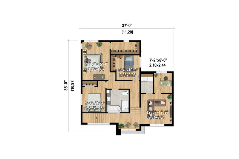 3 BHK + SR